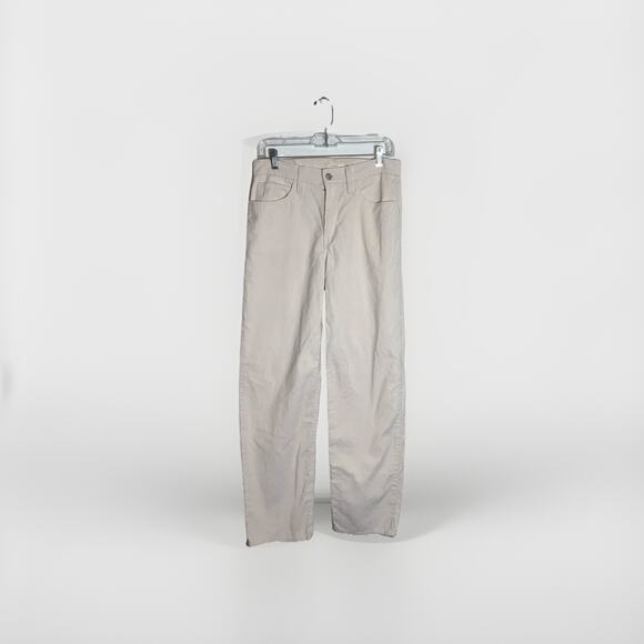 Levis Pants Womens 27 32 Beige Cream Corduroy 94 Baggy Straight Leg Cords Chino - Picture 1 of 13